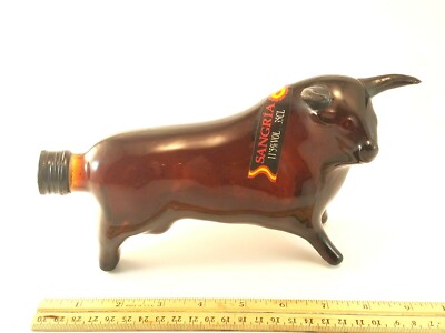 Sangria Dark Amber Glass Bull Decanter  Empty