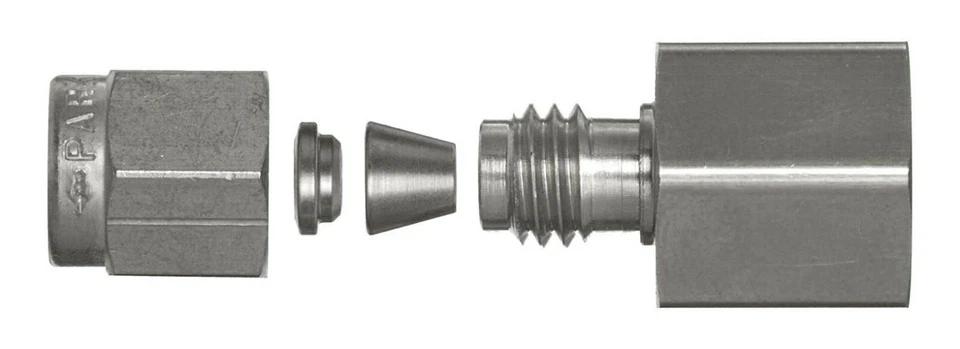 (Box of 25 pcs)  3/8" Tube X 1/4" FNPT  316ss Adapter Fitting PARKER 6FSC4N-316 - Image 3 of 4