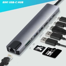 CellPhone/PC/iPad/iPhone Dock Network Video HUB USB-C/A HDMI/RJ45/Card Reader US