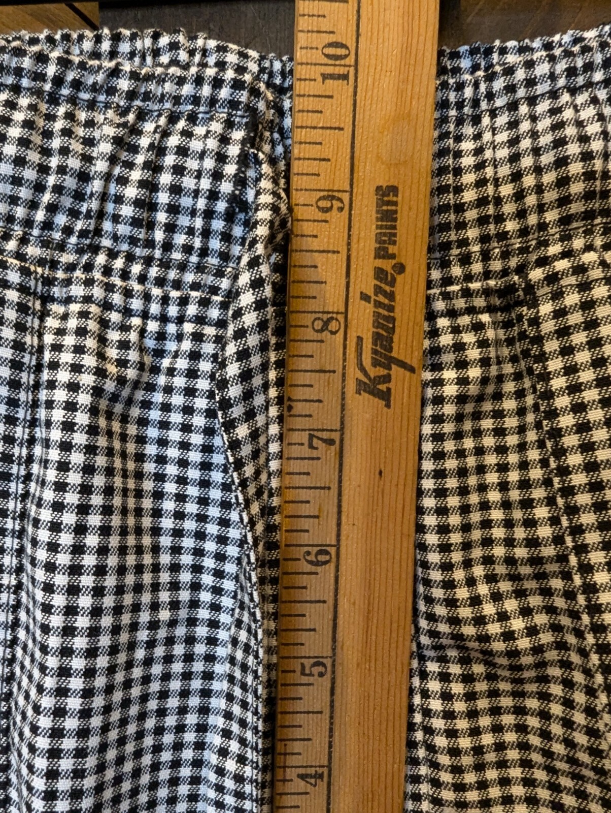 Chef Works Drawstring Pants Small Pockets Black White Check NEW with TAG