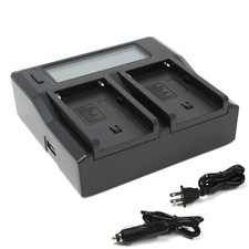 Wasabi Power Dual LCD Battery Charger for Sony NP-F550 NP-F570 NP-F750 NP-F770