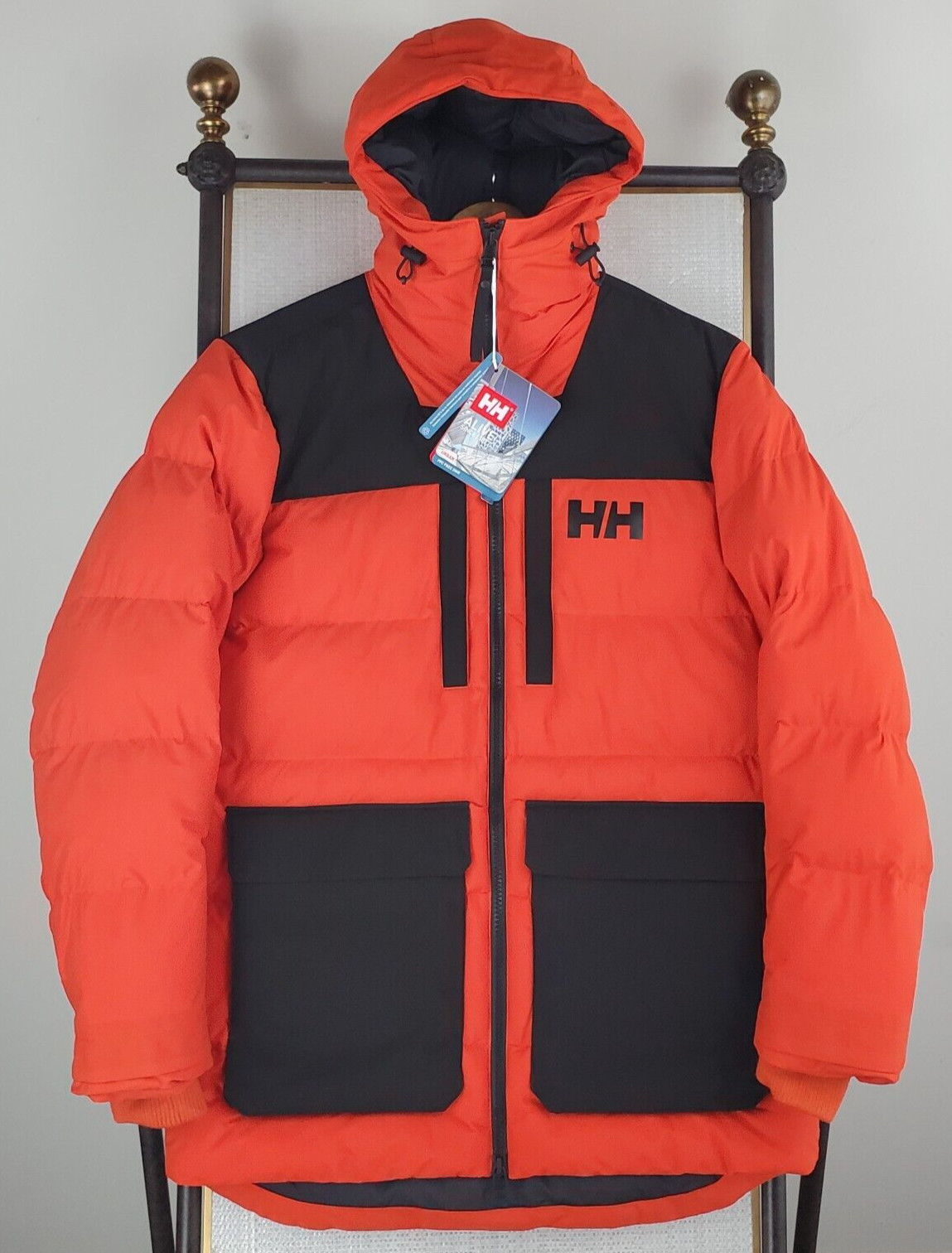 NEW $380 HELLY HANSEN Size Medium Mens Arctic Patrol Jacket Coat Orange Black image 5