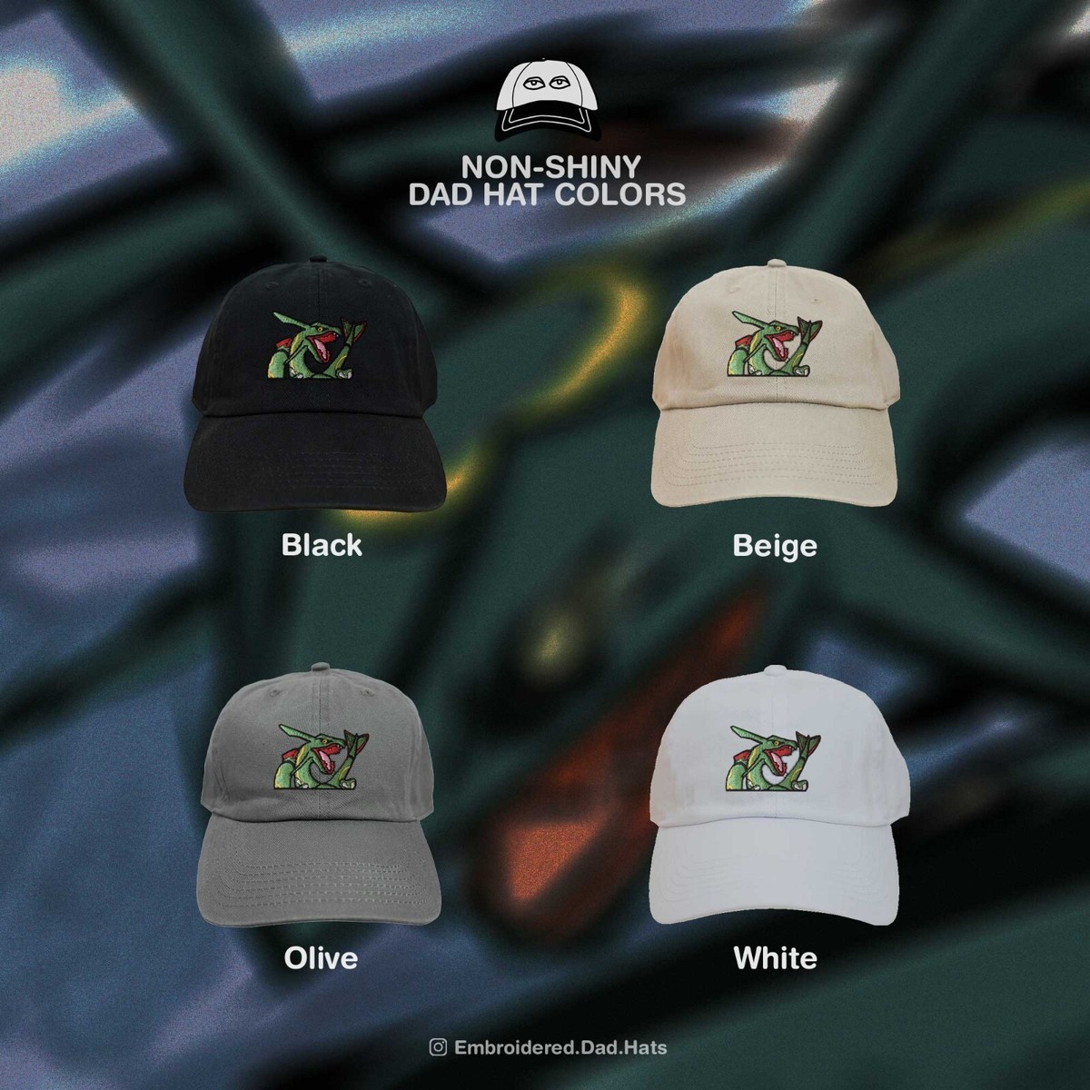 Shiny Rayquaza Anime Embroidered Cap Dad Hat | eBay