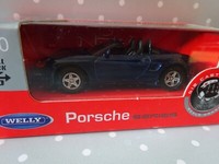 Porsche Boxster Blau 1/60 Ca. 7,5Cm Mit RüCkzugmotor Modelauto