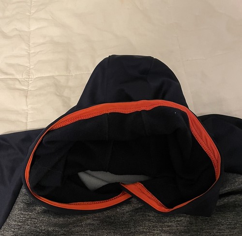 Adidas Youth Boys Size XL 18-20 Hooded Sweatshirt Embroidered Navy Orange Grey - Picture 12 of 13