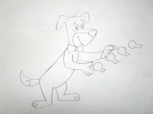 1958 HUCKLEBERRY HOUND OPENING HANNA-BARBERA ORIGINAL PRODUCTION cel DRAWING