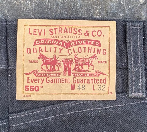 Levi’s Levi Strauss 550 Black Denim Jeans 46x26 (48x32 Tag) Made in USA - Picture 11 of 14
