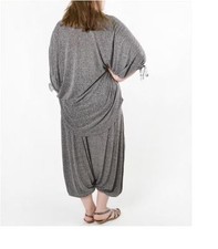 Bryn Walker Heather Gray Taupe Polyester Linen Gaucho Harem Pant M