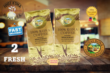      2 FRESH Royal Kona Coffee Medium Roast 100 Kona Coffee 7oz GROUND
