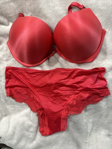 Set Reggiseno Victoria's Secret Bombshell Super Push-up Con Perizoma: Nudo, Taglie 32-38, Coppe A-D, Spalline Shine
