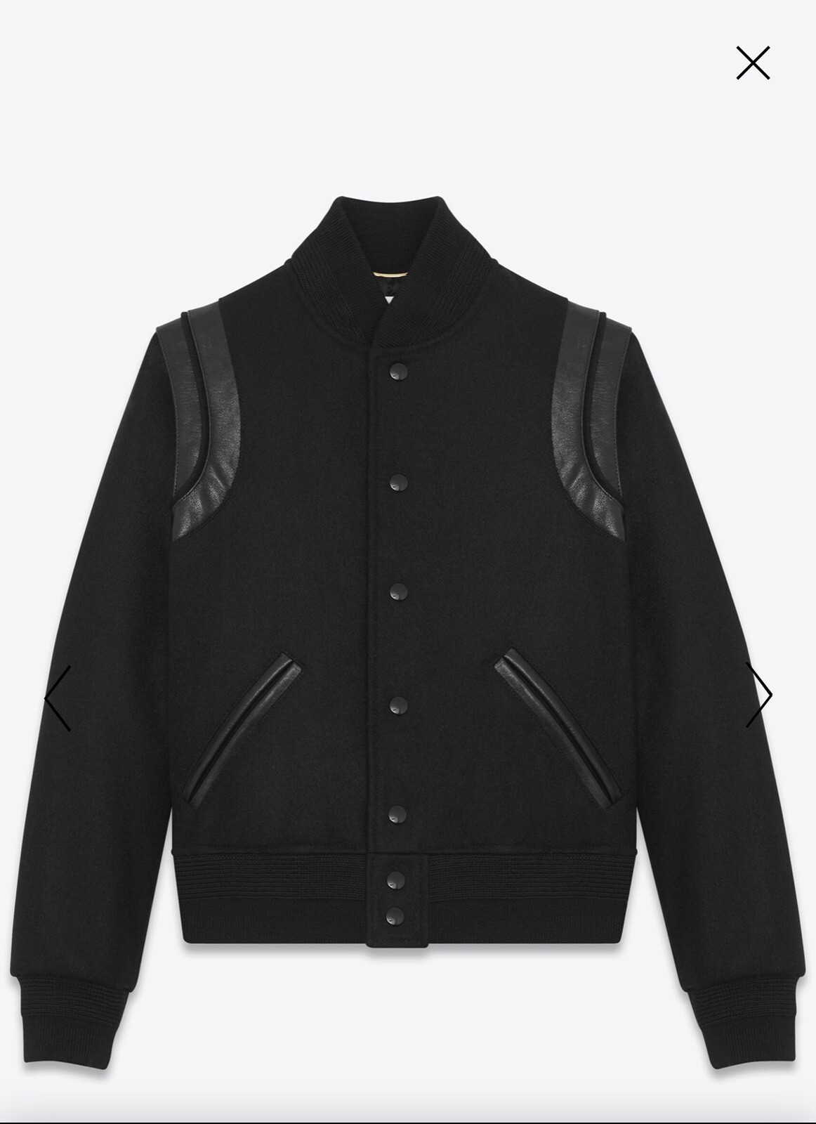 SAINT LAURENT YSL VARSITY GIACCA IN LANA NERA