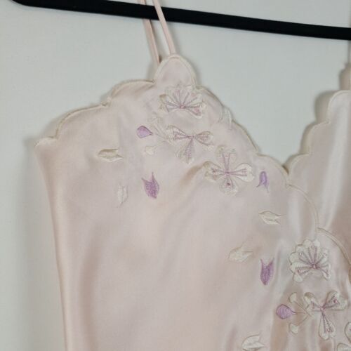 Vintage Natori raso orsacchiotto donna piccolo petite arazzo setoso lingerie smerlata - Foto 3 di 14