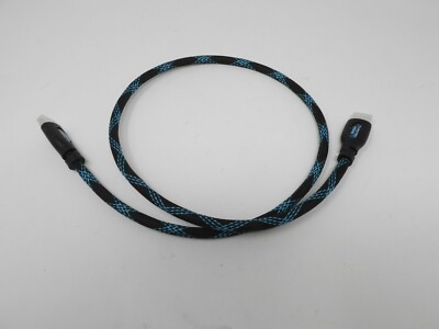 Twisted Veins HDMI Cable 3' ft foot. Braided HDMI Cable. Black and teal