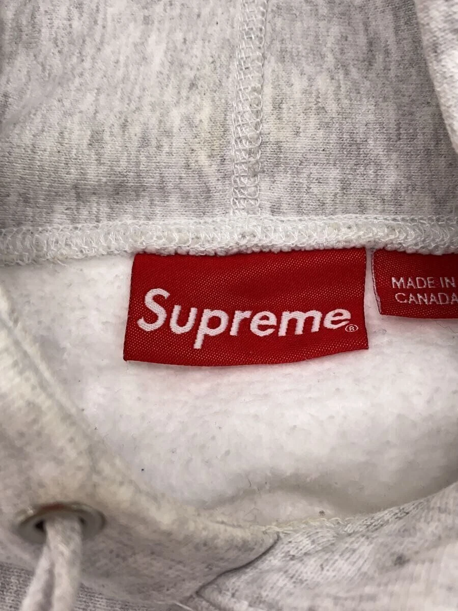 Felpa Supreme con cappuccio M cotone grigio usata