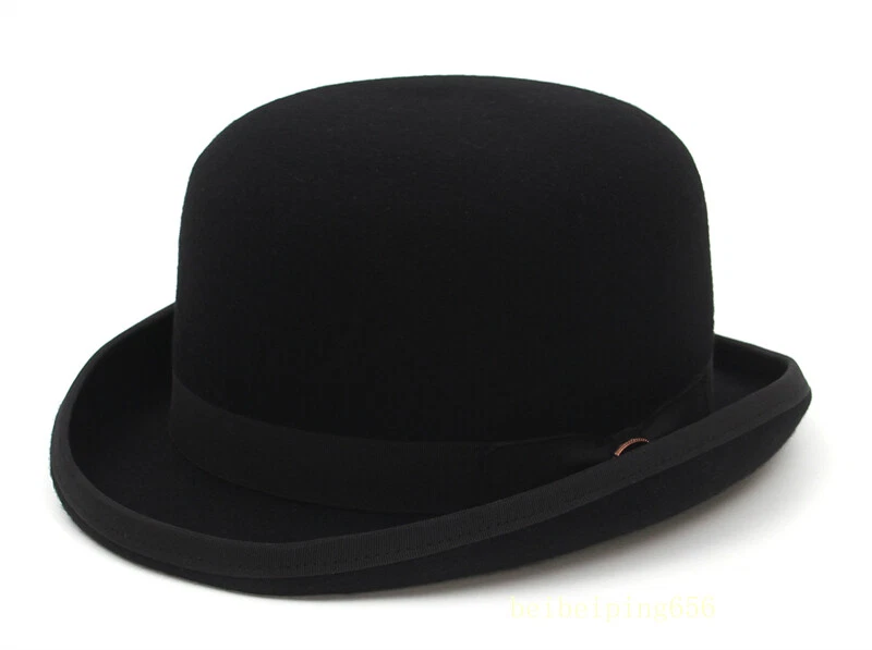 Vintage 100% Wool Mens Black Bowler Hat Fashion Hat Satin Lining 4 Sizes
Opens in a new window or ta