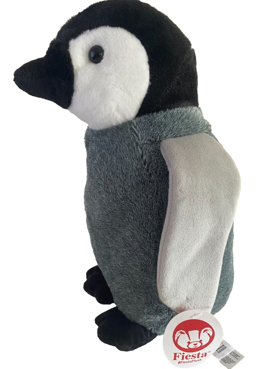 Large Grey Penguin Plush Toy 13 inch tall. Fiesta NWT Super Soft