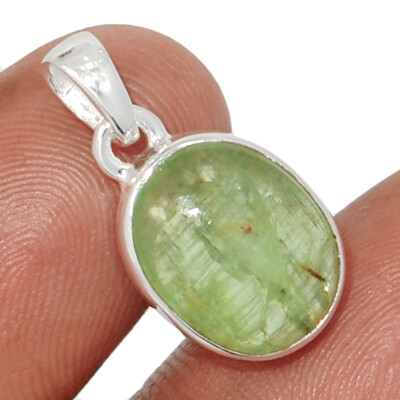 Natürlicher mintgrüner Kyanit - Indien 925 Sterling Silber Anhänger Schmuck CP63927