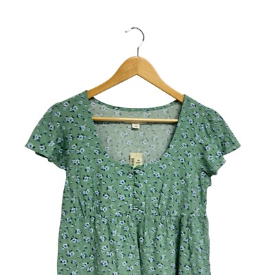 aeropostale green dress Solid Square-Neck Tiered Mini Dress