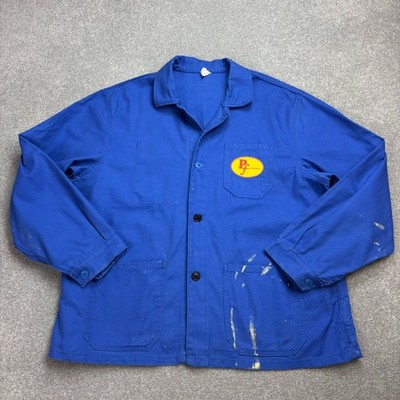 Französische Jacke Erwachsene Extra Large Blau Vintage Utility Hausarbeit...