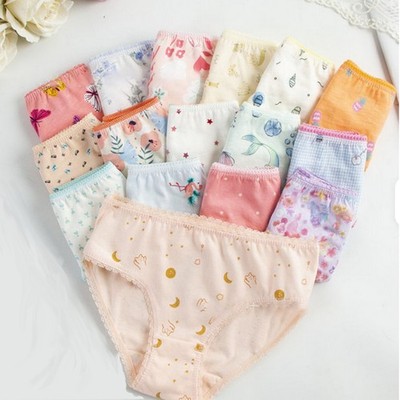 12 pack Girls Panties Underwear 100% Breathable Cotton Soft Elastic