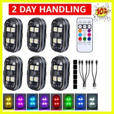 Upgraded 4LEDs 6PCS Wireless LED Strobe Lights with Remote Control, 8 Colors ...