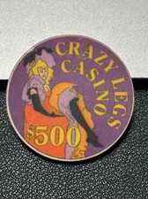 $500 CRAZY LEGS CASINO CHIP POKER CHIP GAMBLING TOKEN