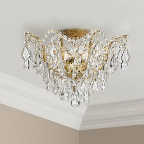 Crystorama Filmore 19" Wide Antique Gold Ceiling Light - Picture 1 of 8