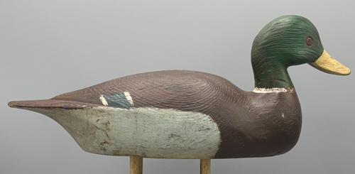 QUÉBEC PEINTURE ORIGINALE VINTAGE LEURRE CANARD COLVERT PAUL-EMILE LACOMBE (1914-2005)