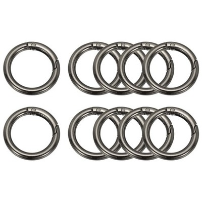 10 Stück für Metallringe Zinklegierung Rundclips 1\'' grau schwarz