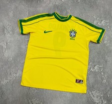 Vintage Nike BRAZIL Ronaldo 9 R9 Football Shirt Soccer Jersey Size M BLOKECORE