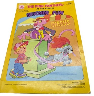 golden the pink panther at the circus sticker fun paperback book 1983 English RE