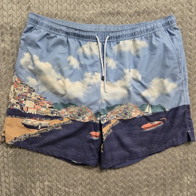 PETER MILLAR Shorts Size 2XL 40 W Seaside Swim Trunks Lined Coastline Island