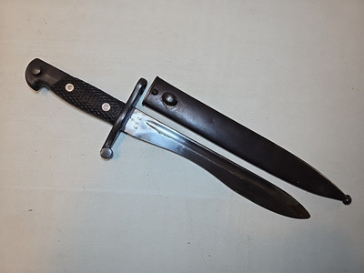 WWII Spanish Model 1941 Mauser Bolo Knife Bayonet w/Scabbard