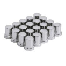 33mm by 2 3/8in Chrome ABS Plastic Lug Nut Covers Push on Small Pack of 20