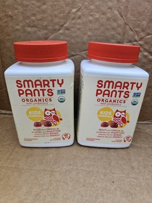 2 SmartyPants Kids Organic Multi + Omegas Gummies Probiotics 120 X Lot Of 2