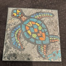 Hand Painted Turtle On Ceramic Tile- Mosaic Design