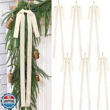 Janinka 6 Pcs Velvet Christmas Swag Bow 23.5x15.5 Inch Rustic Large Velvet Ch