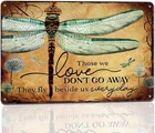 Dragonfly Tin Sign Vintage Garden Decor Metal Signs Funny Wall Art Gifts for Wom