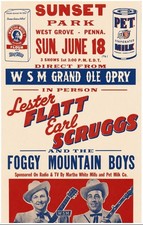 Lester Flatt & Earl Scruggs Sunset Park, West Grove June 18, 1961  8 1/2" x 11"