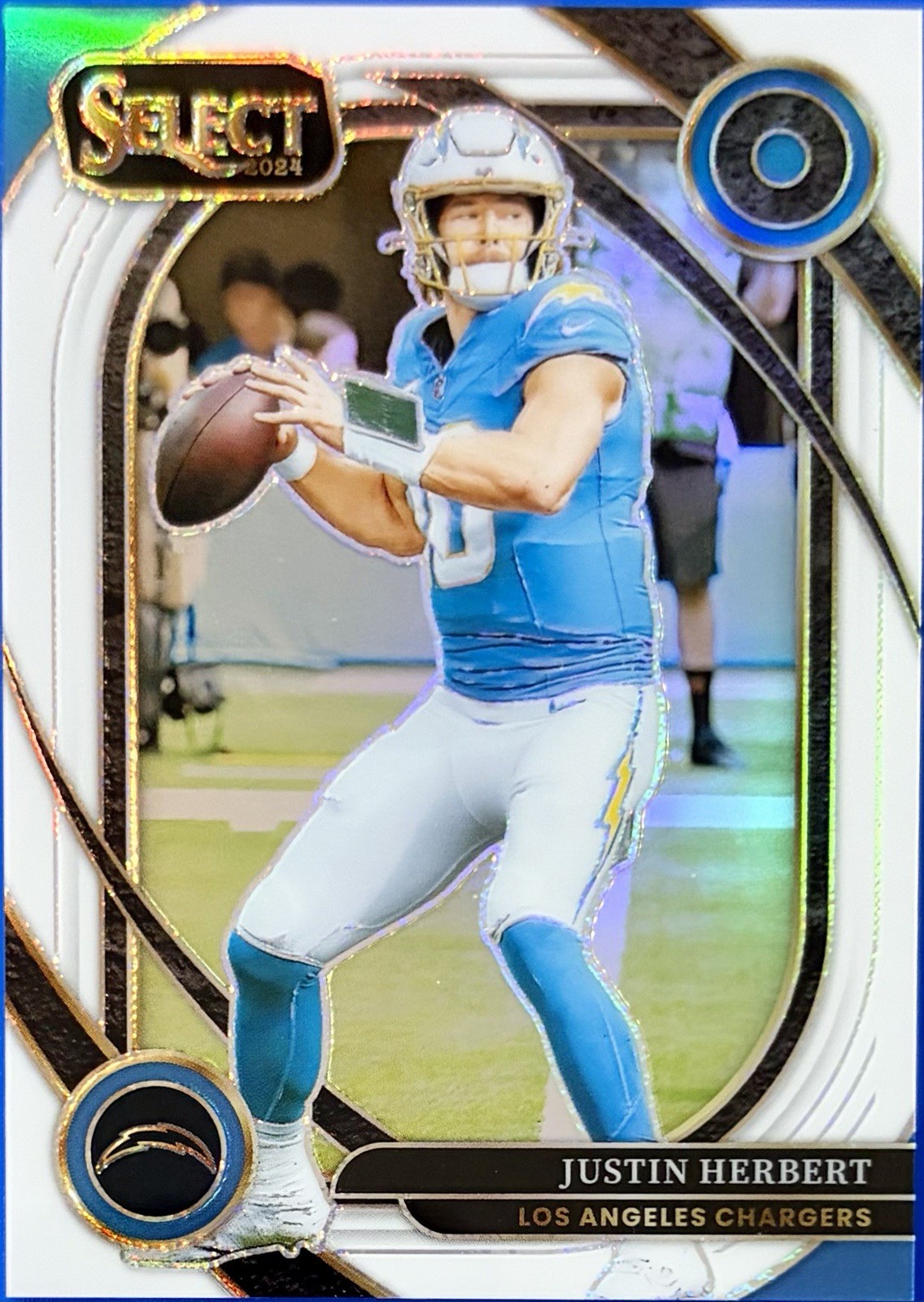 2024 Panini Select, Club Level, Justin Herbert #232 White Prizm #d /35, Chargers