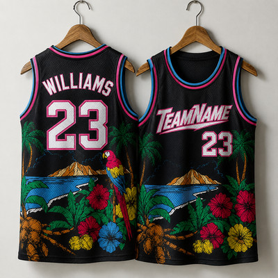 Individueller Name Nummer Hawaii Obst Kokosbaum Basketball Weste Top 3D Qualität