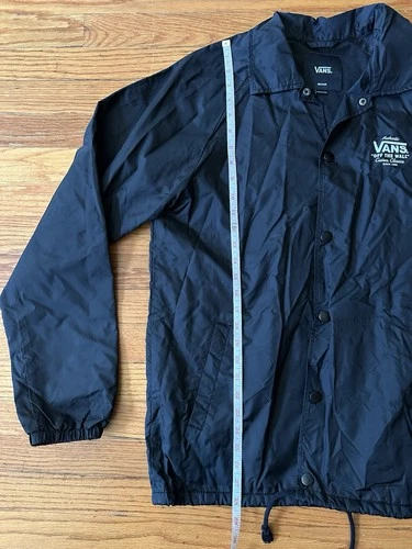VANS Off The Wall Custom Classics Coach Windbreaker Jacket Black Snap SizeM NWOT image 8