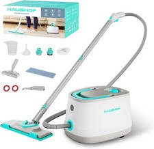 HAUSHOF 1500W Portable Steam Cleaner w/1.5L Tank and Wheels 4 Bar 16 Accessories