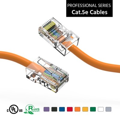 0.5Ft CAT5E UTP Ethernet Network Non Booted Cable Orange