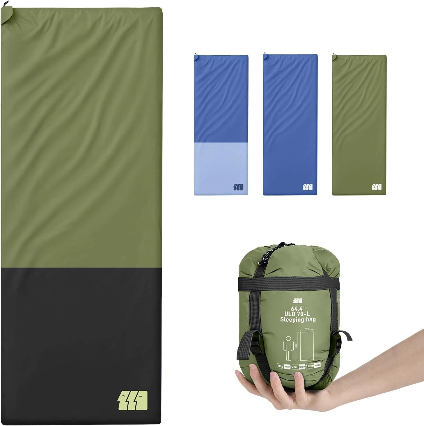 Ultralight Warm Weather Sleeping Bag - Portable, Waterproof, Compact Lightweight