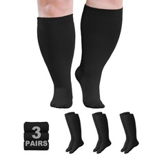 Plus Size Compression Socks 20-30mmHg Wide Calf for Men Women, Extra Large Co...