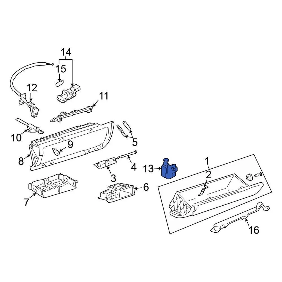For Volkswagen Touareg 04-10 Volkswagen 1J0947561C Front Glove Box Light Switch Foto 4 de 4