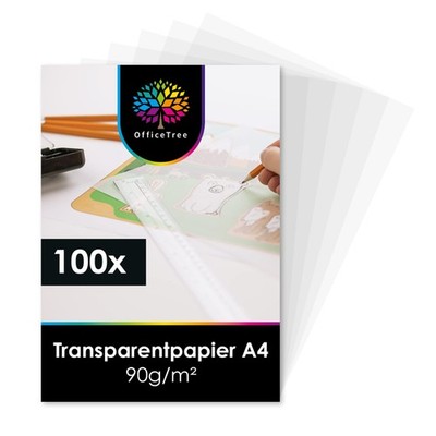 100 Blatt Transparentpapier A4 Bedruckbar Pergamentpapier zum Bedrucken auch als