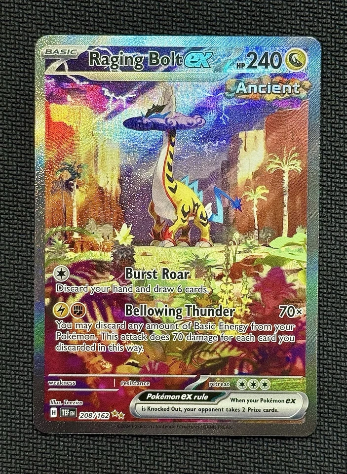 Pokémon TCG - Raging Bolt ex 208/162 SV05 Temporal Forces Holo SIR | NM - Image 2 of 3