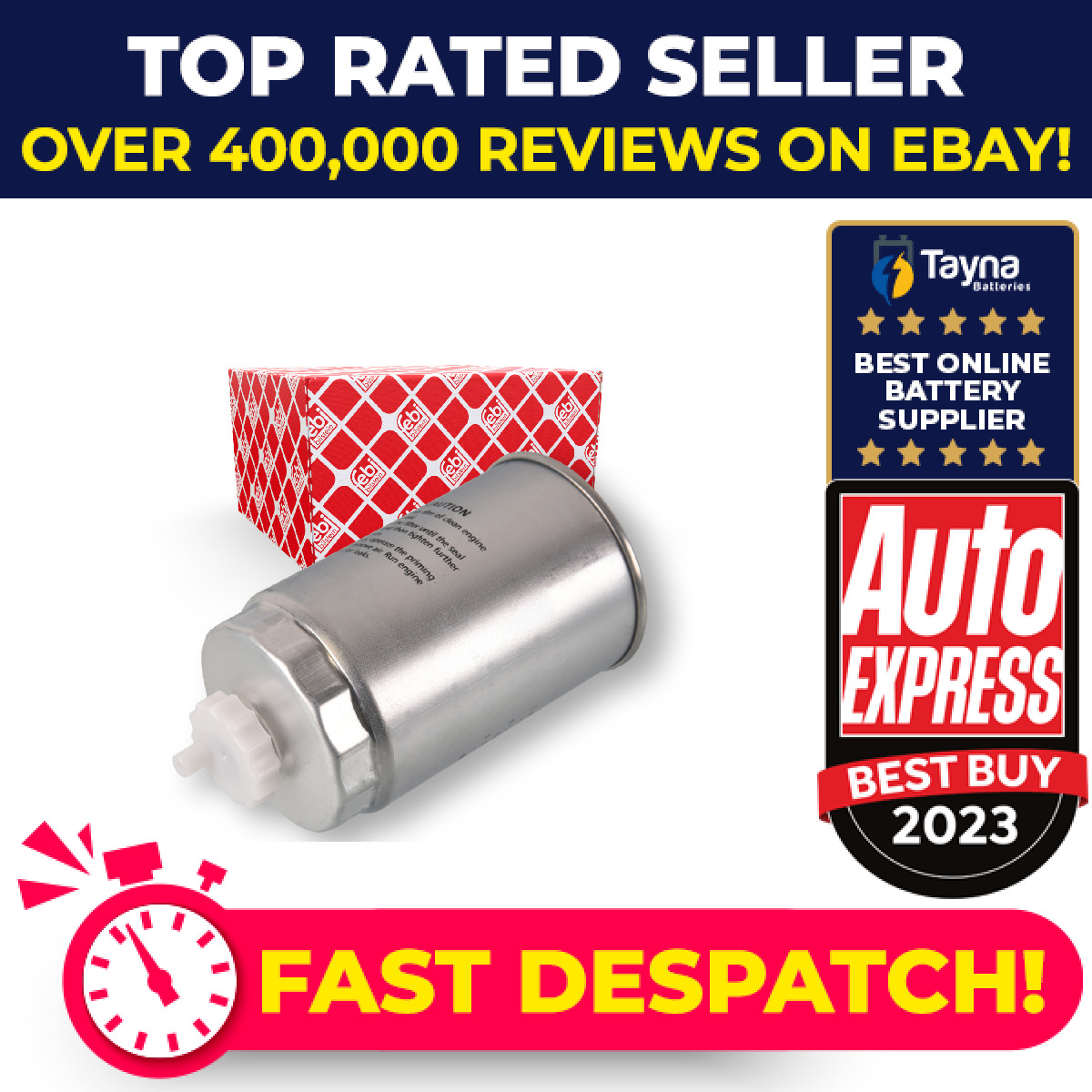 Fuel Filter fits HYUNDAI i40 VF 1.7D 11 to 15 D4FD S319222B900 319222B900 Febi